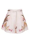 Zimmermann Ascension Linen Tuck Shorts In Neutral