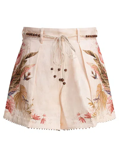Zimmermann Ascension Tuck Short Shorts Pink