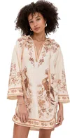 Zimmermann Ascension Hooded Printed Cotton Mini Dress