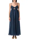Zimmermann Front Twist Long Dress In Blue