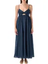 Zimmermann Front Twist Long Dress In Blue