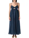 Zimmermann Front Twist Long Dress In Blue