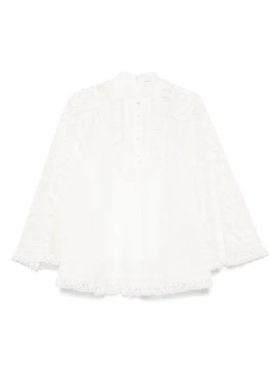 ZIMMERMANN 'ASCENSION' WHITE LACE BLOUSE