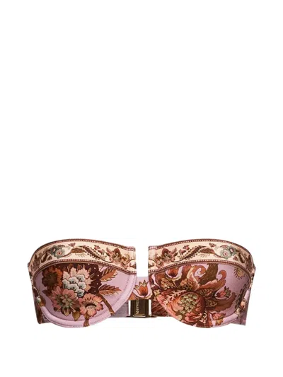 Zimmermann Aster Balconette Bandeau Bikini Top In Pink