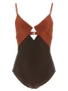 Zimmermann Aster Diamond Wired Swimsuit In Brown