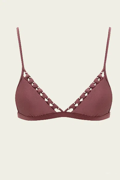 Zimmermann Aster Bead Detail Bikini Top In Vintage Mauve