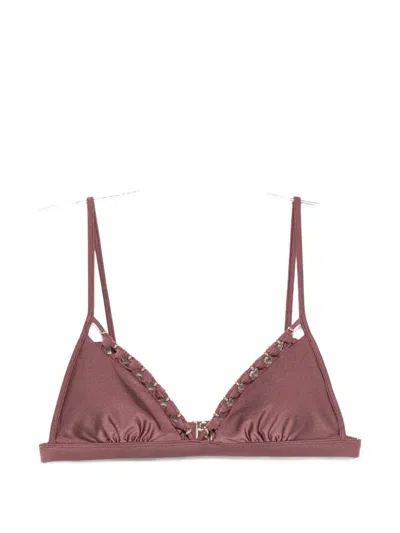 Zimmermann Aster Bead-detail Bikini Top In Pink