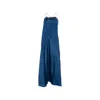 Zimmermann Aster Gathered Beaded Silk-satin Maxi Dress In Blue