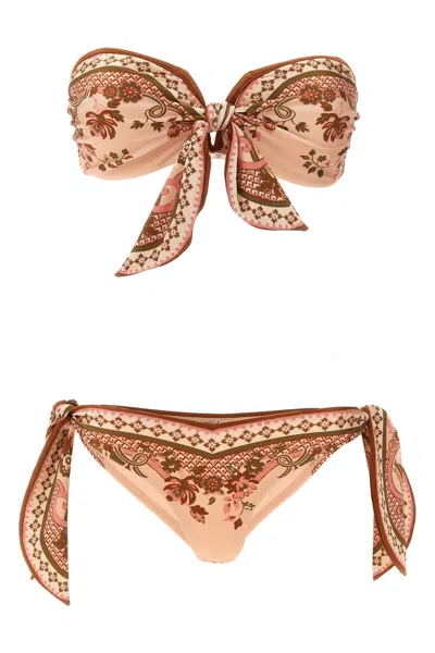 Zimmermann 'aster' Bikini In Brown