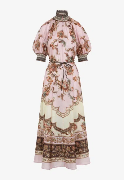 ZIMMERMANN ASTER BILLOW FLORAL MAXI DRESS