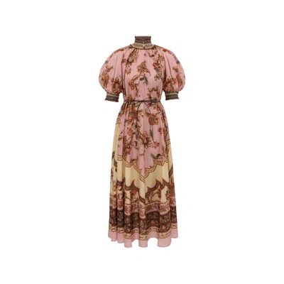 ZIMMERMANN ASTER BILLOW FLORAL-PRINT DRESS