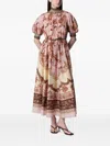 Zimmermann Womens Mauve Jacobean Aster Billow Silk Maxi Dress Xl In Pink