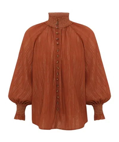Zimmermann Aster Blouse In Brown