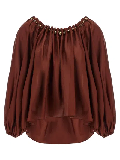 Zimmermann Aster Blouse In Burgundy