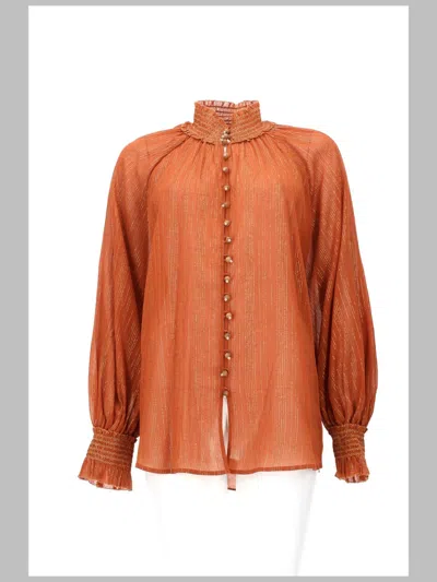 Zimmermann Aster Blouse In Orange