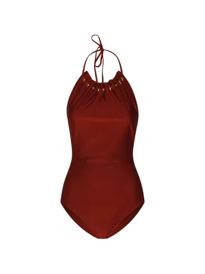 Zimmermann Aster Swimsuit In Brown