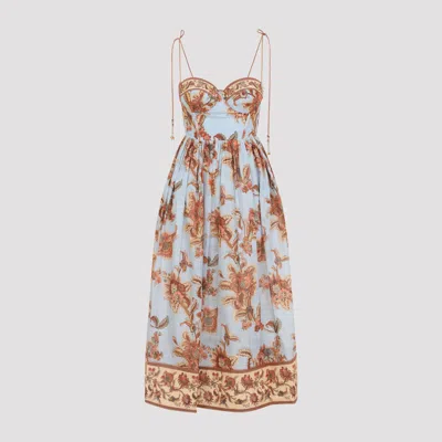 Zimmermann Aster Corset Midi Dress - Women's Fashion Forward Essential In Pink