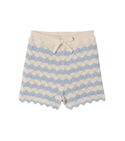 Zimmermann Aster Cotton And Linen-blend Shorts In Blue