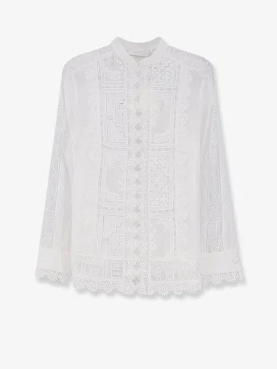 Zimmermann Aster Cotton Shirt In White