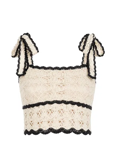 Zimmermann Aster Crochet Top In Neutral