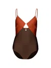 Zimmermann Aster Diamond Wired Swimsuit In Brown
