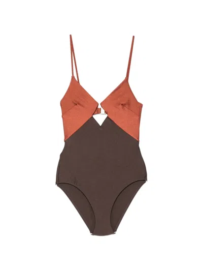 Zimmermann Aster Cut-out Swimsuit In Multi