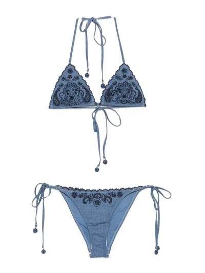 ZIMMERMANN ASTER DENIM BIKINI SET