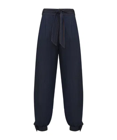 Zimmermann Aster Denim Harem Pant In Blue