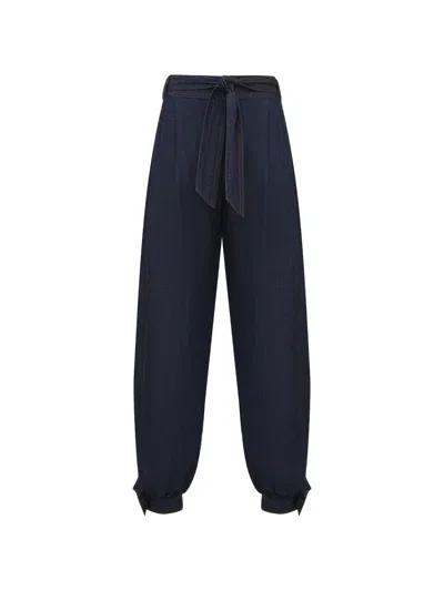 Zimmermann Aster Denim Harem Pant In Blue