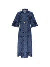 Zimmermann Womens Railway Blue Aster Embroidered Denim Midi Dress Xxs In Blue