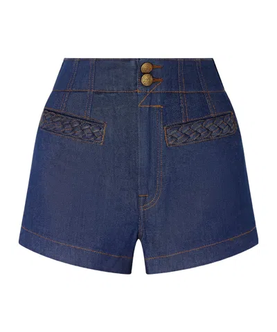Zimmermann Aster Denim Short In Blue