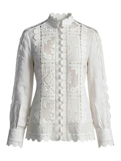 Zimmermann Aster Embroidered Blusa In White