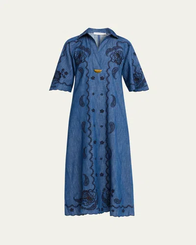 ZIMMERMANN ASTER EMBROIDERED MIDI DRESS