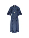 Zimmermann Womens Railway Blue Aster Embroidered Denim Midi Dress Xxs In Blue