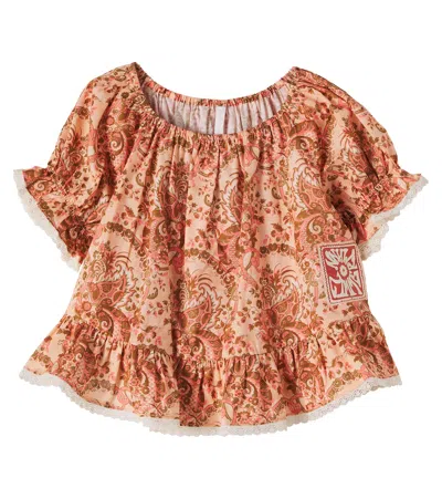 Zimmermann Aster Floral Lace-trimmed Cotton Shirt In Pink