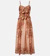 Zimmermann Womens Pink Paisley Floral Aster Scar Silk Midi Dress Xl In Black