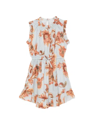 Zimmermann Kids' Aster Floral-print Ruffled Dress In Multi