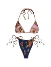 Zimmermann Womens Aster Floral Spliced Bikini Set Xs In Pink