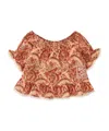 Zimmermann Aster Kids Frill Sleeve Top In Multi