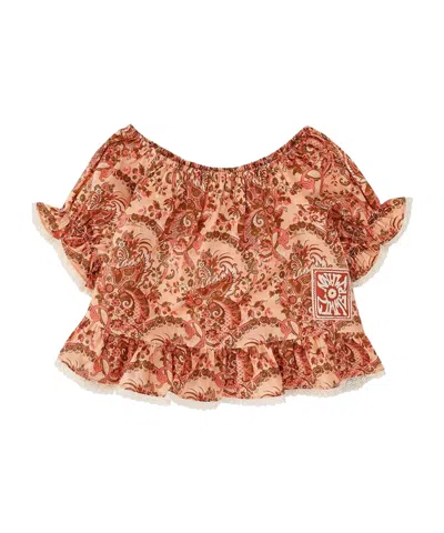 ZIMMERMANN ASTER FRILL-SLEEVE TOP