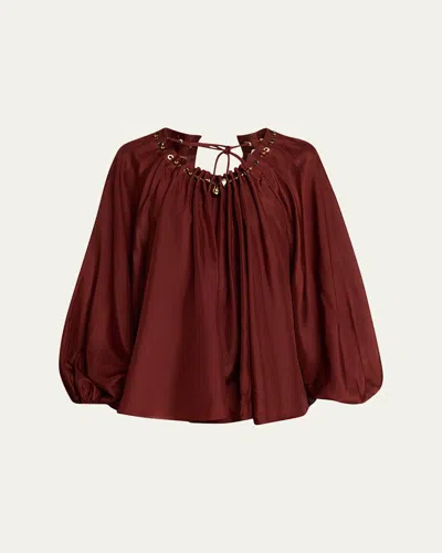 ZIMMERMANN ASTER GATHERED BEAD BLOUSE