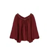 Zimmermann Blouse Aster With Ruffles And Beads In Burgundy