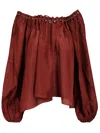 Zimmermann Blouse Aster With Ruffles And Beads In Red