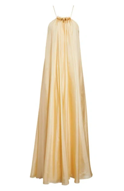 Zimmermann Aster Gathered Bead Silk Maxi Dress In Multi