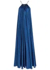 Zimmermann Womens Dark Cobalt Aster Gathered-bead Silk Maxi Dress In Blue