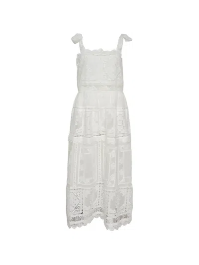 Zimmermann Aster Guipure-lace Tiered Midi Dress In White