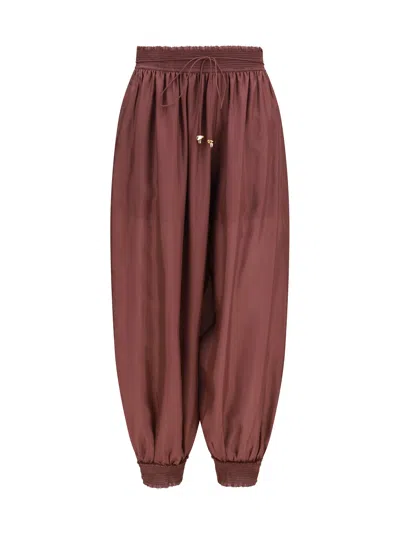 Zimmermann Aster Harem Joggers In Burgundy