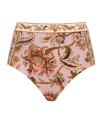 Zimmermann Aster High Waist Pant In Pink