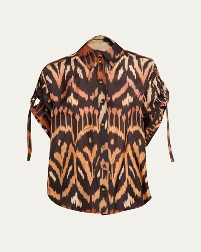 Zimmermann Aster Ikat Relaxed Shirt In Multi