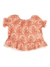 Zimmermann Aster Kids Frill Sleeve Top In Brown